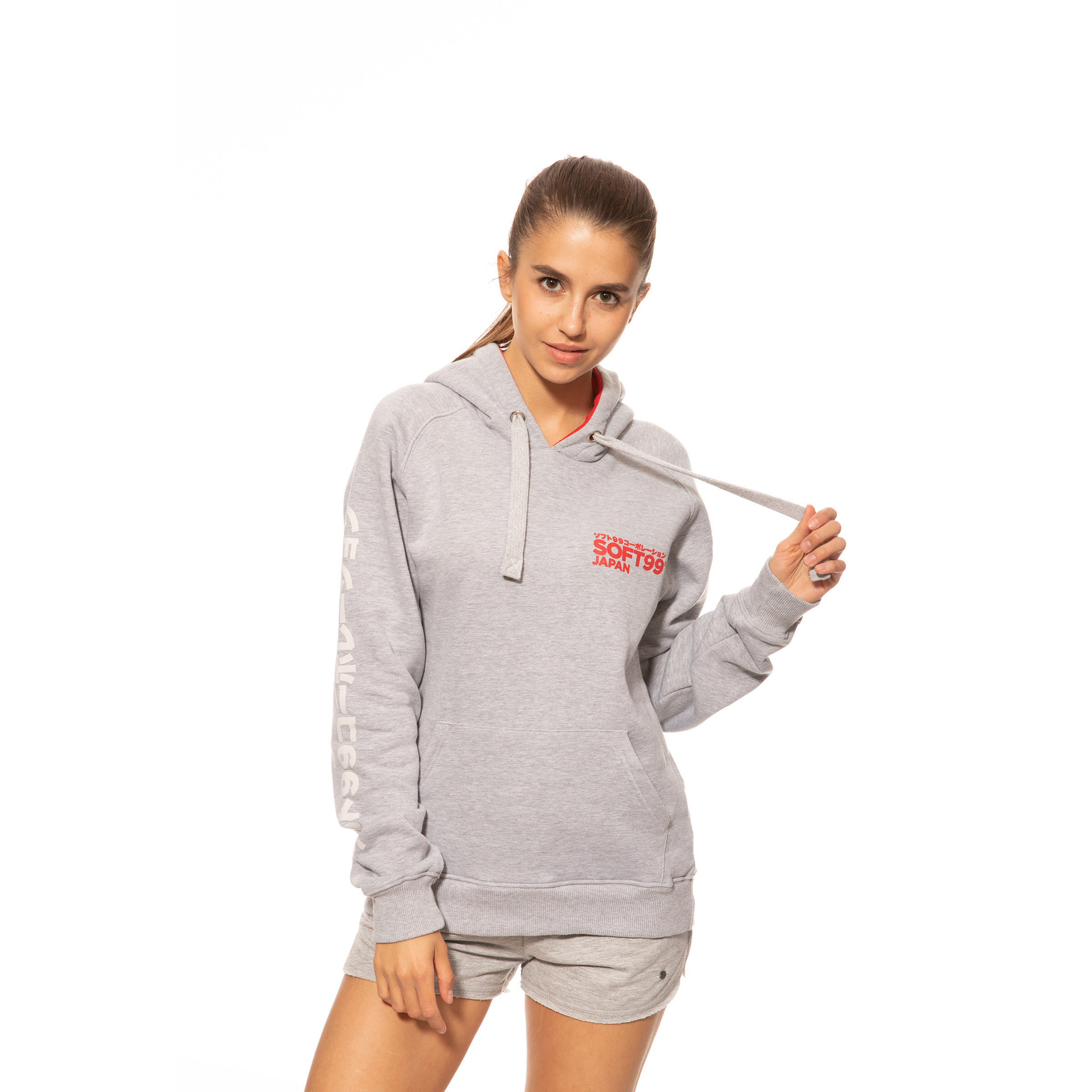 Szara bluza z kapturem Soft99